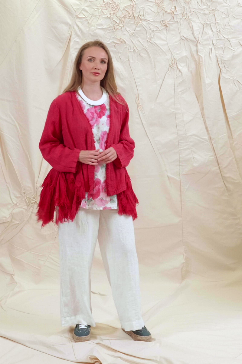 Bell Shape Peony Blossom Linen Blouse 8