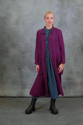 Midnight Blue Pintuck Silk Cotton Jacket Dress 6