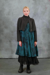 Short Dark Chocolate Plush Wool Cotton Jacket 7