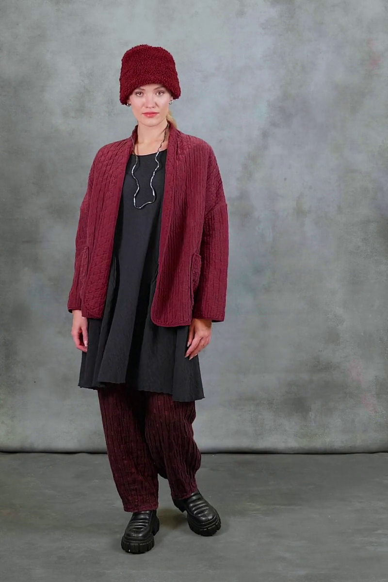 Taper Merlot Textured Linen Trousers 7