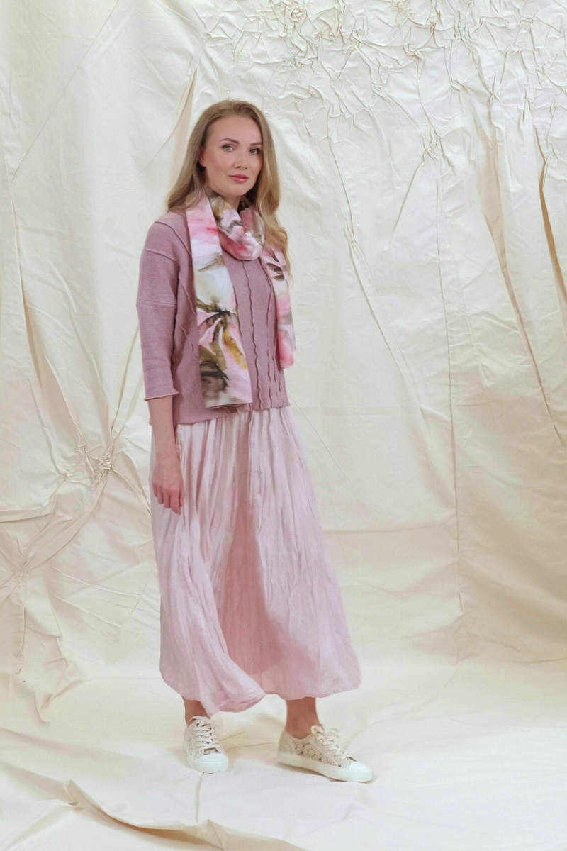 Wavy Stitch Mauve Pink Linen Jumper 7