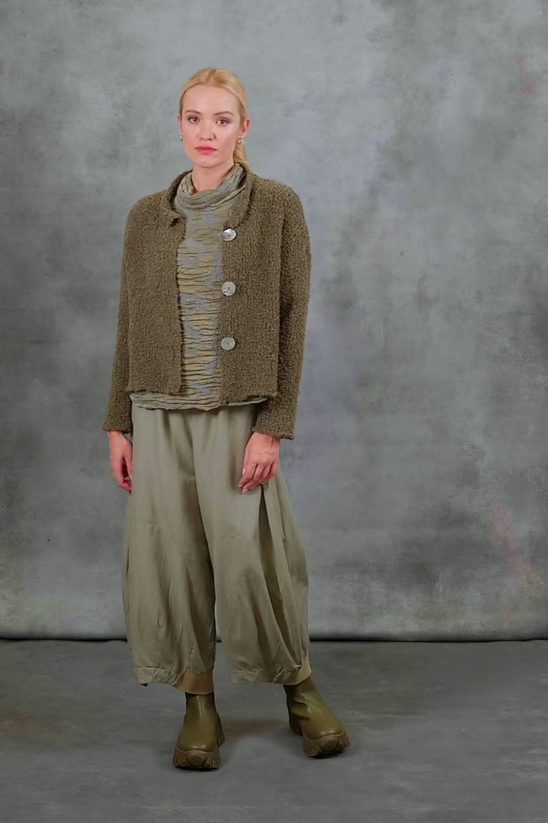 Moss Brown Alpaca Wool Cardigan 6