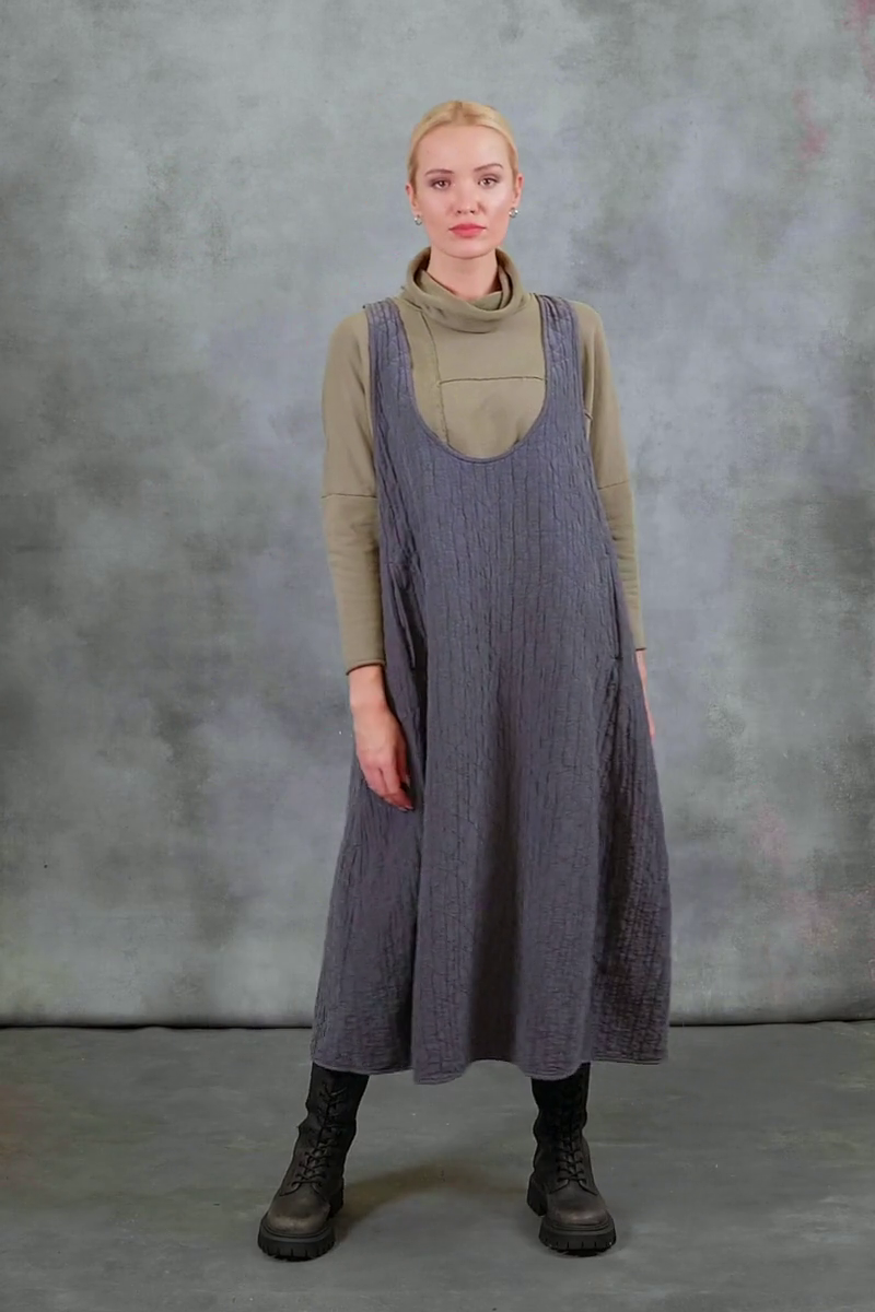 Vintage Violet Quilted Silk Pinafore Dress 8