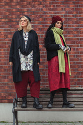 Adjustable Collar Grey Wavy Cotton Jacket 7