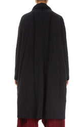 Adjustable Collar Grey Wavy Cotton Jacket 2