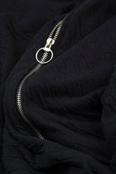 Back Zip Balloon Grey Wavy Cotton Dress 5