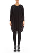 Balloon Black Cotton Midi Dress 1