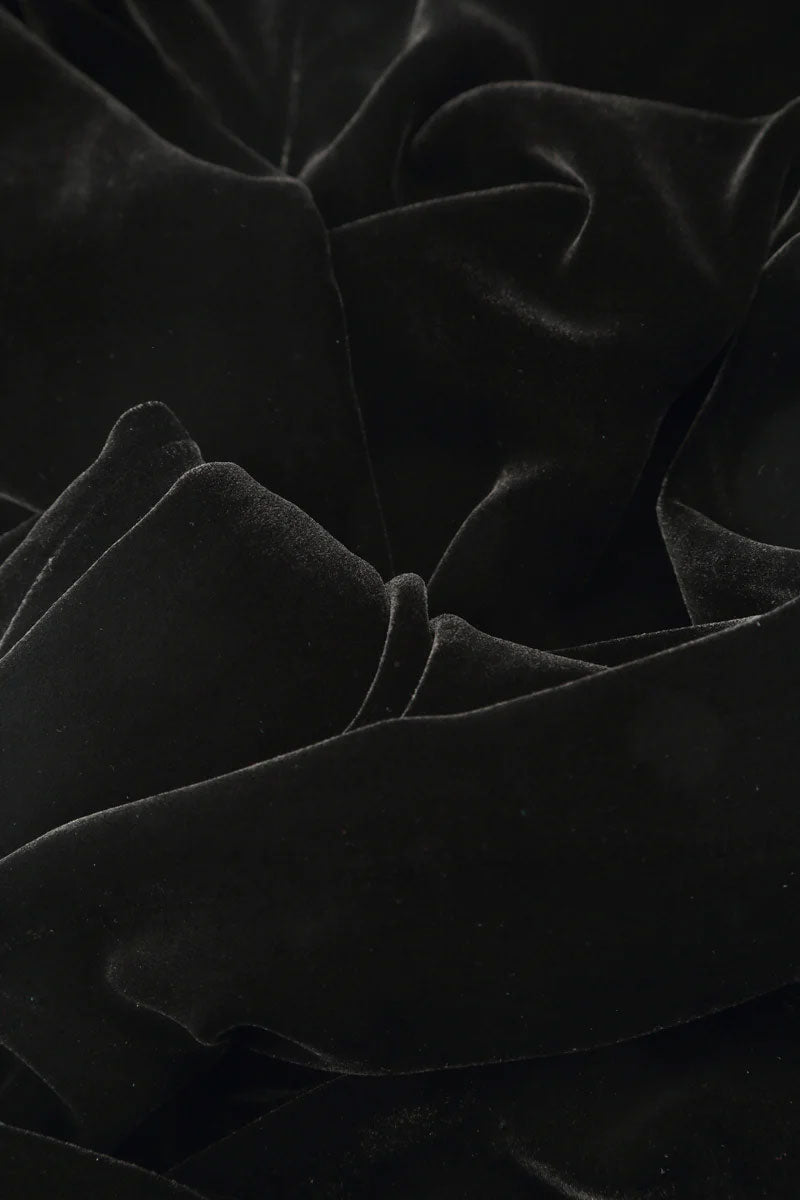 Balloon Black Silk Velvet Dress 6