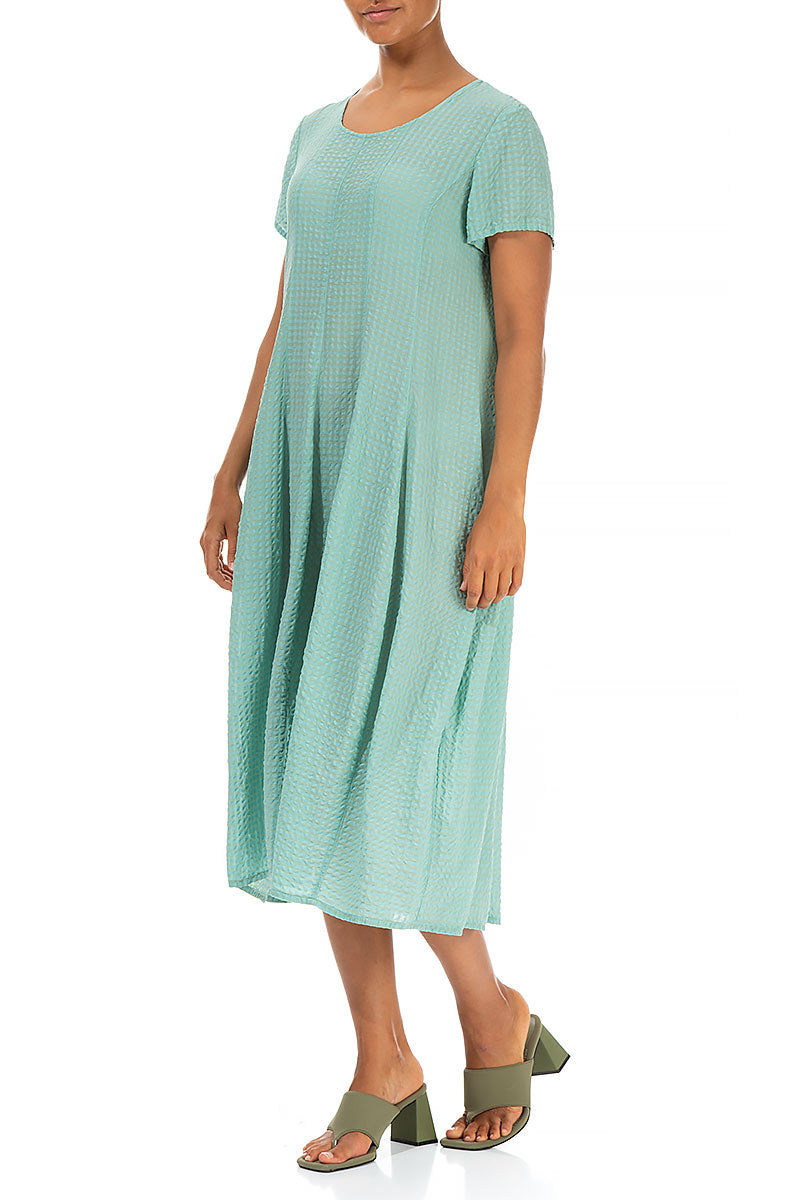 Balloon Mint Green Textured Silk Dress 3