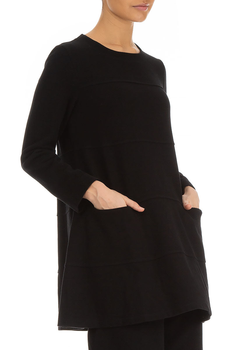 Black Cotton Jersey Tunic 3