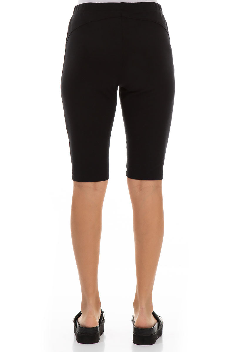 Black Cotton Stretch Shorts 2