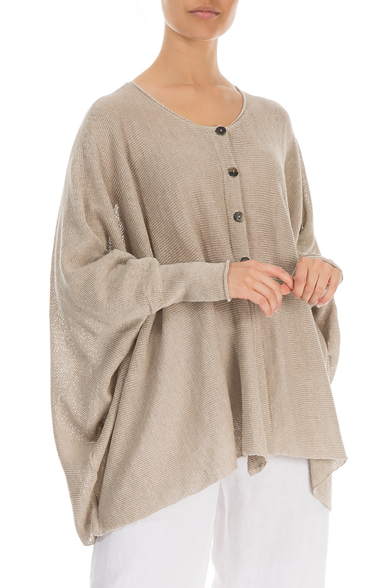Boxy Natural Linen Cardigan 4