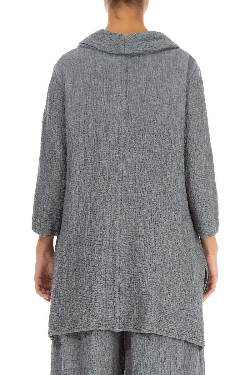Cowl Neck Grey Wool Tunic 2