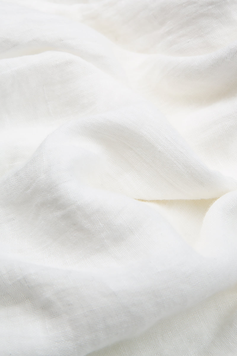 Loose Longer Back White Linen Shirt 7