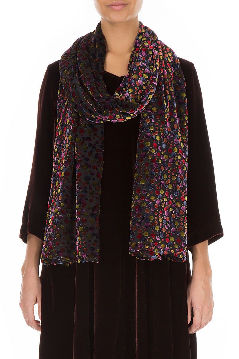 Festive Devoré Silk Velvet Scarf 1