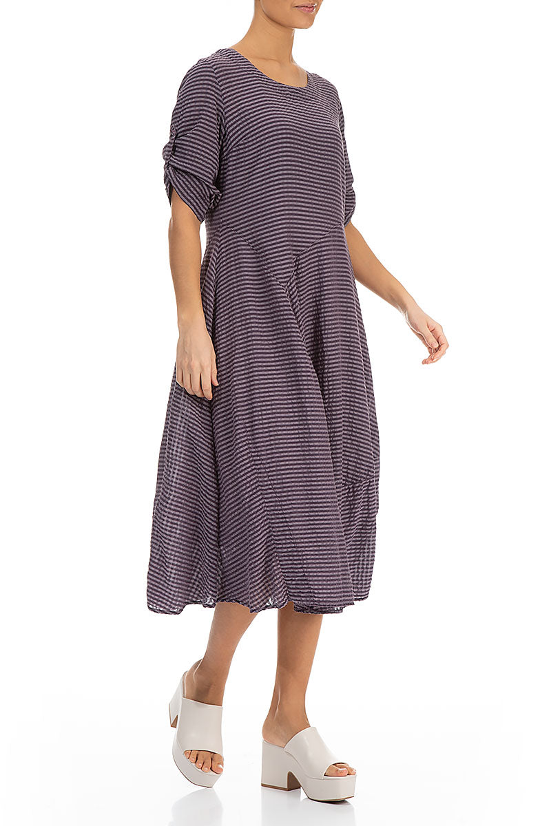Flared Amethyst Textured Silk Dress 3
