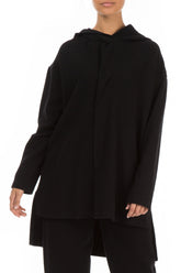 Black Cotton Jersey Hoodie 3