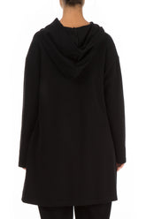 Black Cotton Jersey Hoodie 2