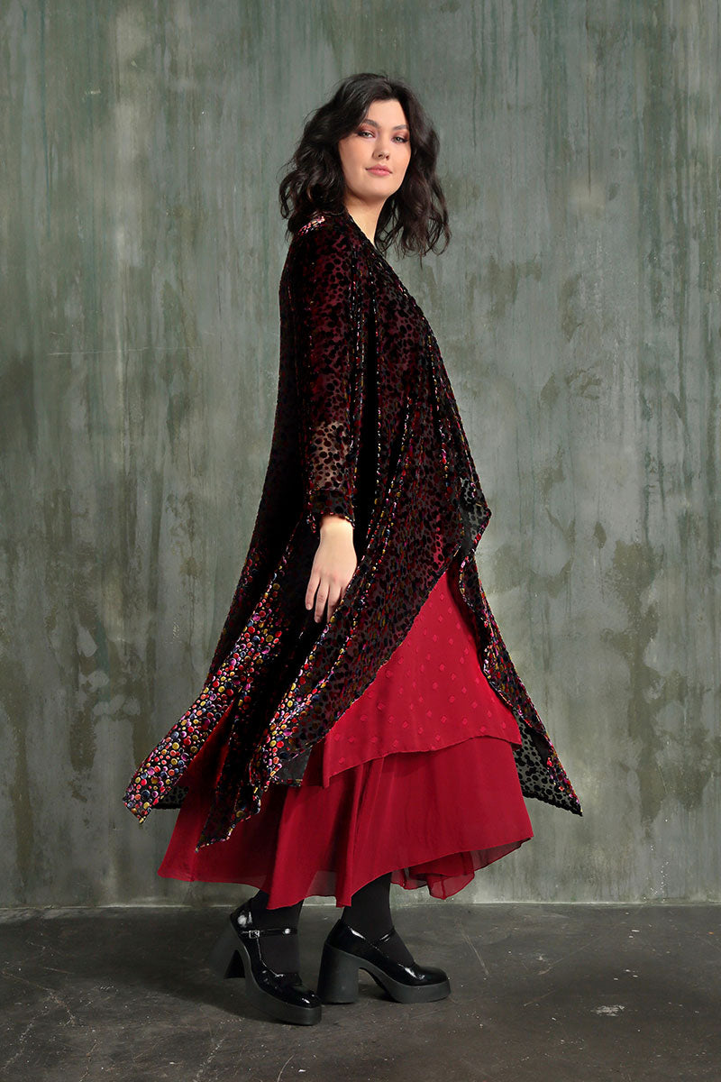 Festive Devoré Dot Open Silk Velvet Jacket 6