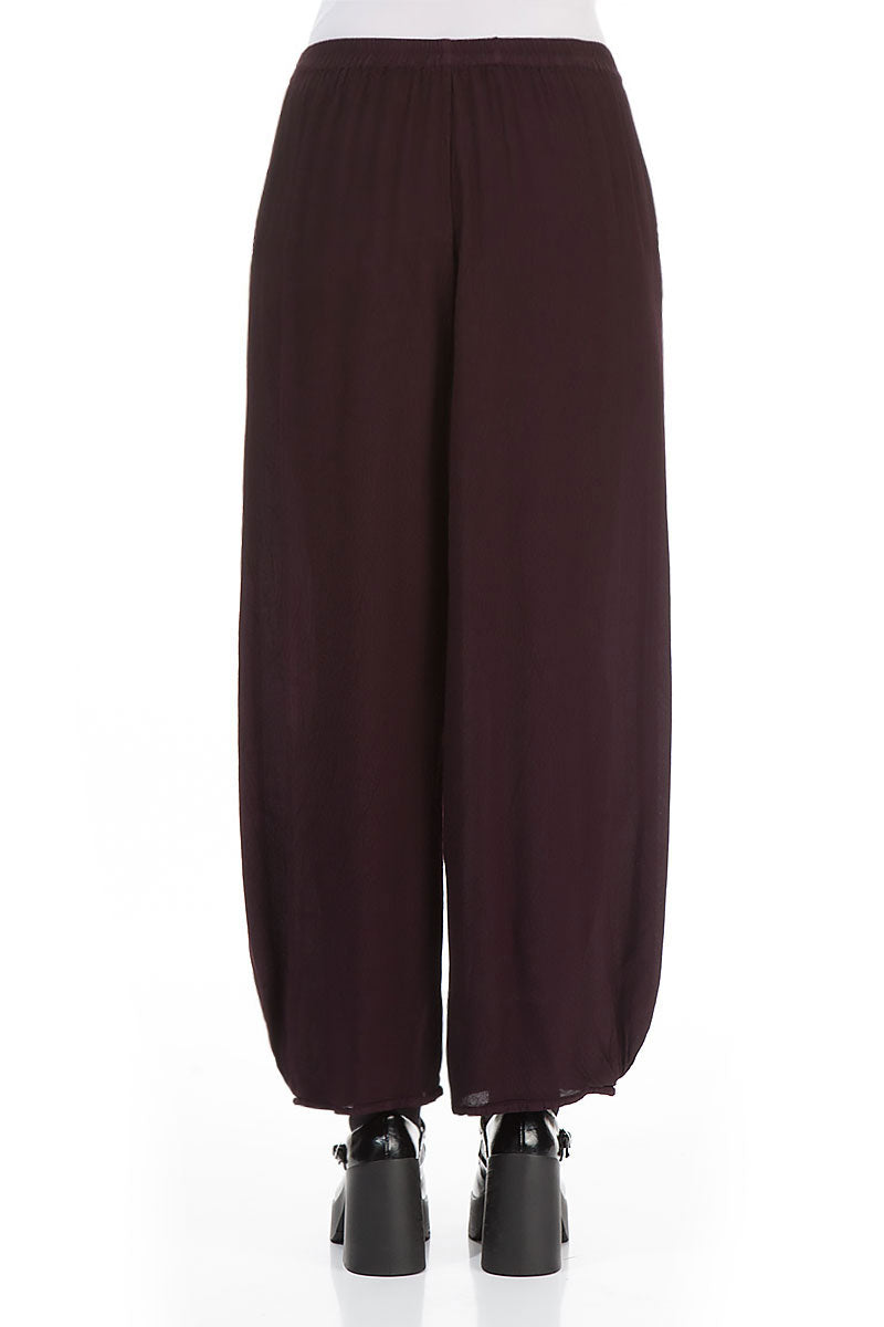 Lightweight Aubergine Viscose Trousers 2