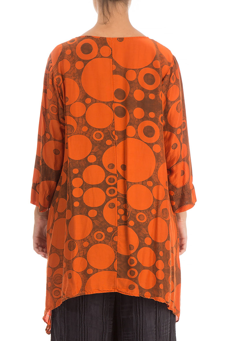 Longer Edges Circles Saffron Silk Bamboo Tunic 2