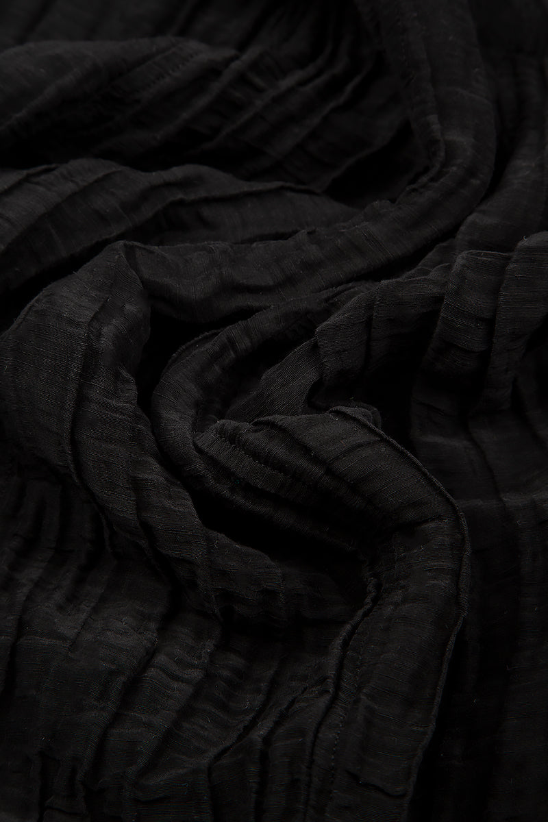 Loose Crinkled Black Trousers 4