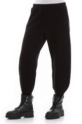 Taper Black Cotton Jersey Trousers 3