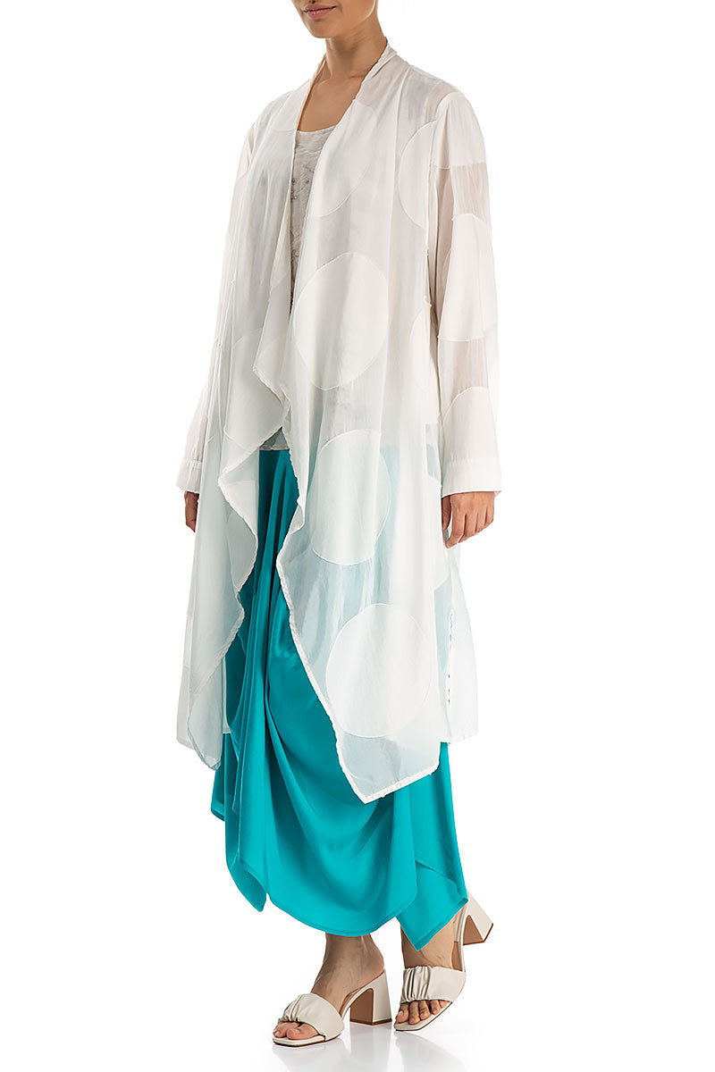 Large Bubbles White Silk Cotton Waterfall Jacket 3
