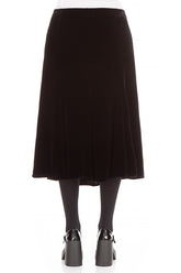 Midi Black Silk Velvet Skirt 2