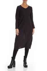 Midi Waves Dark Violet Silk Dress 3