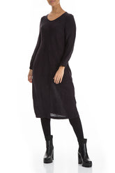 Midi Waves Dark Violet Silk Dress 4