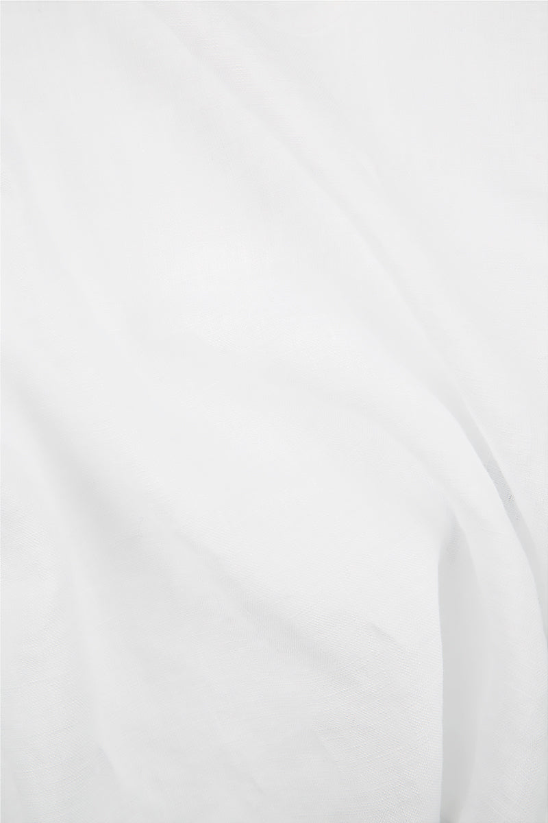 Strappy Pure White Linen Dress 5