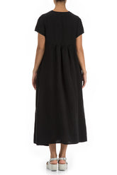 Romantic Black Linen Dress 2