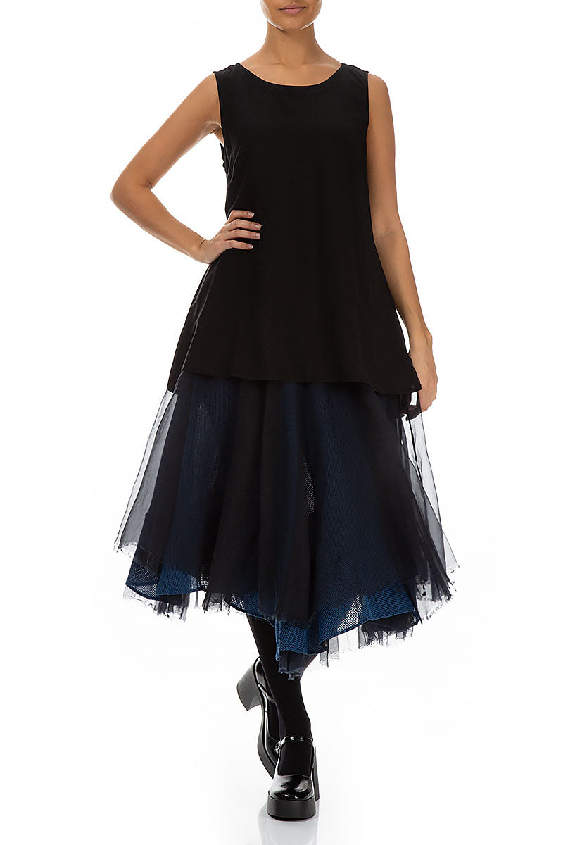 Sleeveless Black Silk Bamboo Top 4