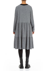 Ruffle Hem Grey Wool Bomber Dress 2
