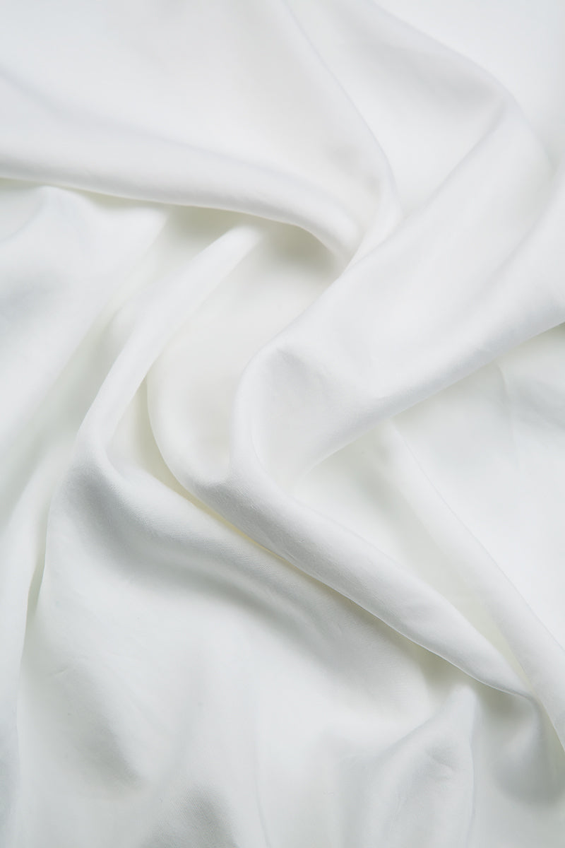 Wide White Silk Bamboo Trousers 5