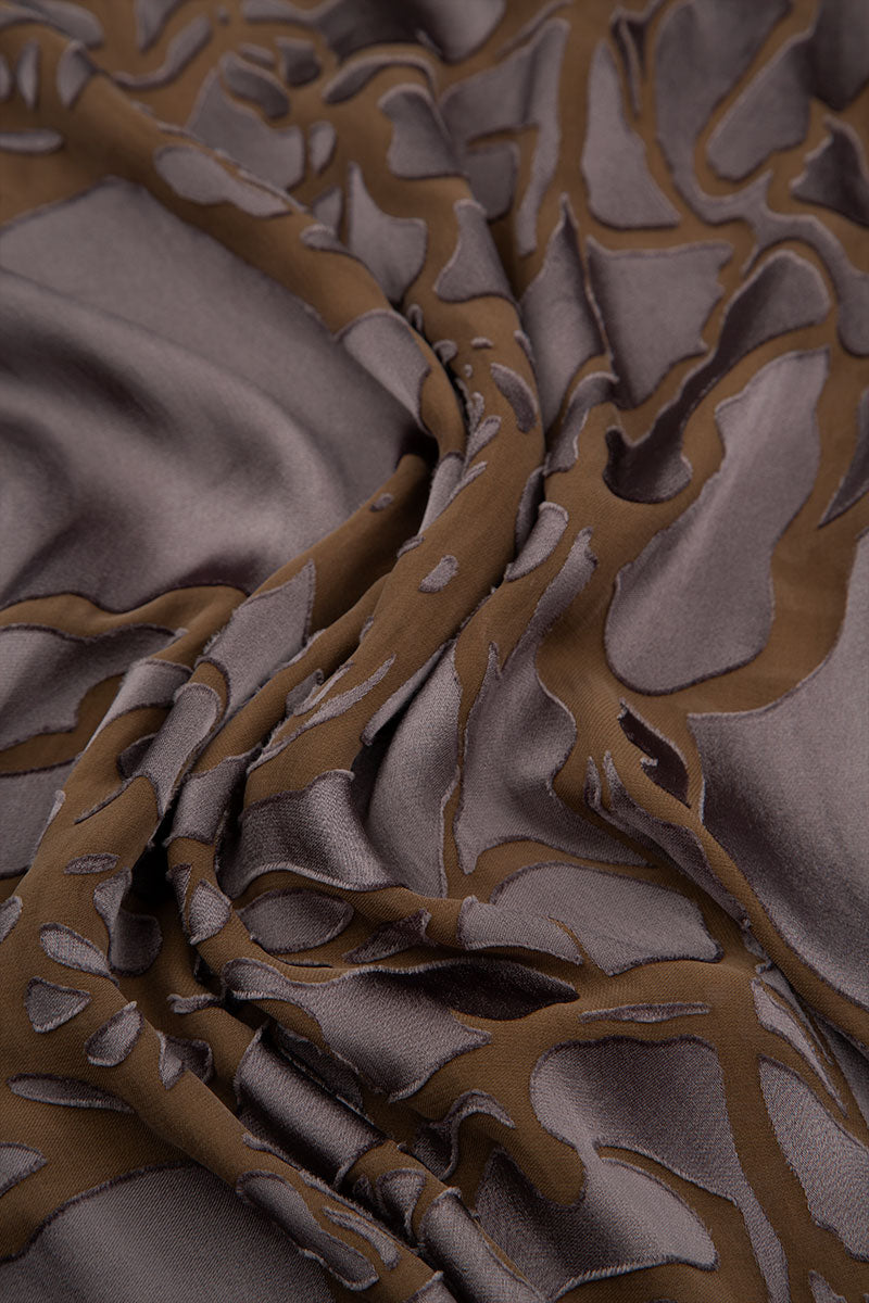 Loose Floral Brown Silk Shirt 5