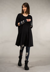 Short Black Cotton Tunic Dress 6