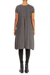 Short Sleeves Grey Glitter Cotton Dress 2