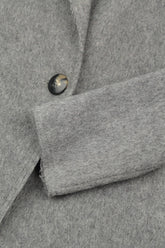 Single Button Grey Wool Coat 5