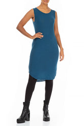 Sleeveless Blue Viscose Angora Dress 4