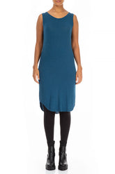 Sleeveless Blue Viscose Angora Dress 1