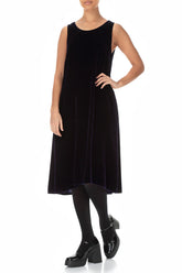 Sleeveless Purple Silk Velvet Dress 4