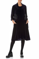 Sleeveless Purple Silk Velvet Dress 5