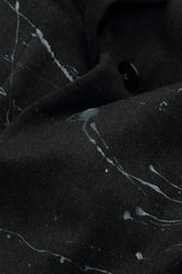 Splash Collar Black Wool Coat 5