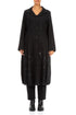 Splash Collar Black Wool Coat 1