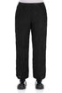 Straight Crinkled Black Silk Trousers 1