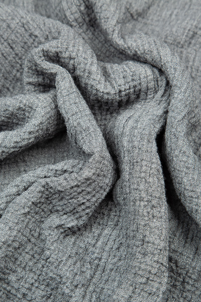 V-Neck Grey Wool Dress 5