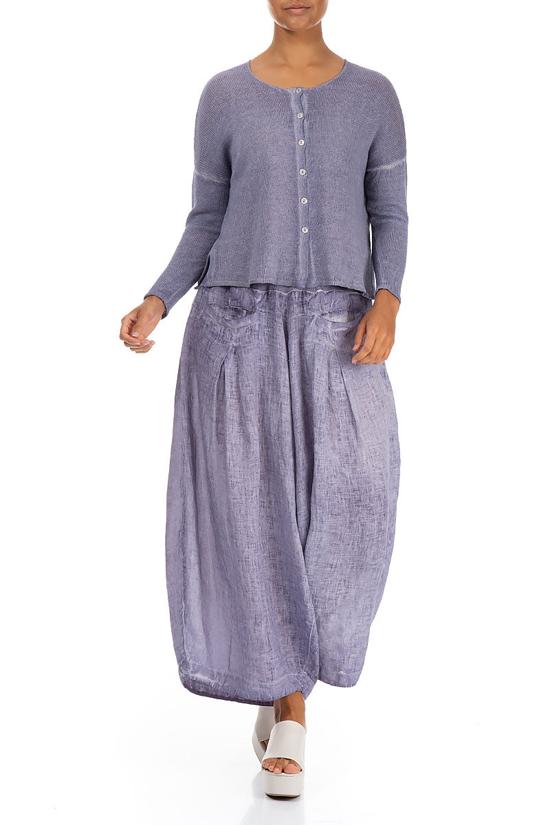 Washed Effect Purple Cardigan 4