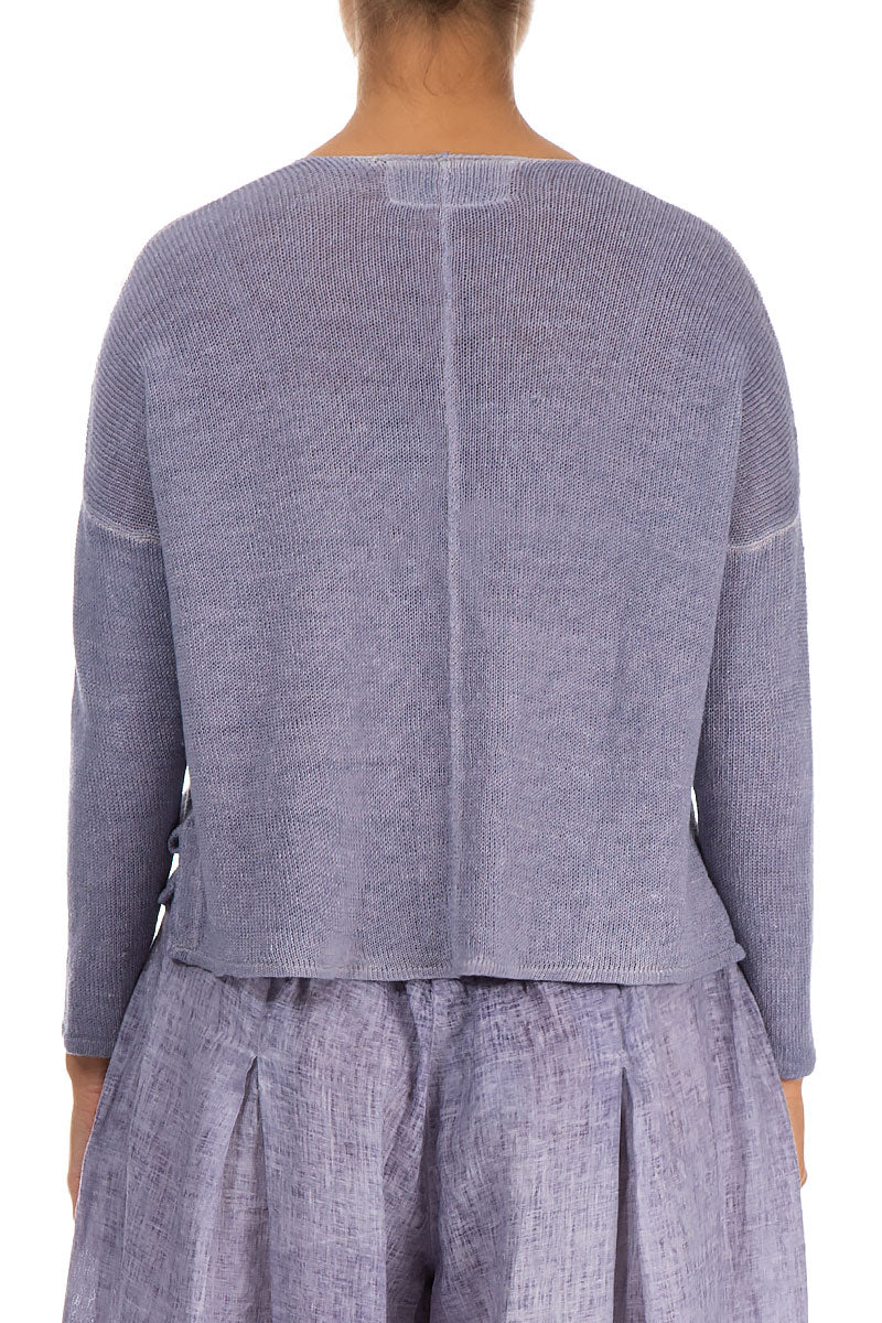 Washed Effect Purple Cardigan 2